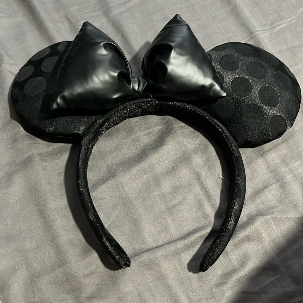 Black Polka Dot Minnie Ear Headband